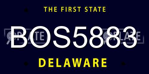 BOS5883 Delaware License Plate