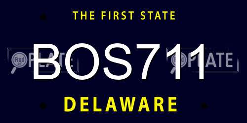 BOS711 Delaware License Plate