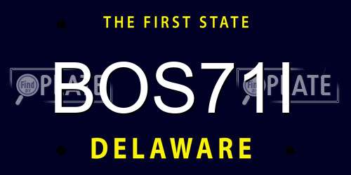 BOS71I Delaware License Plate