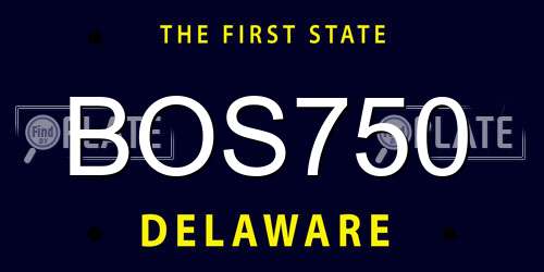 BOS750 Delaware License Plate