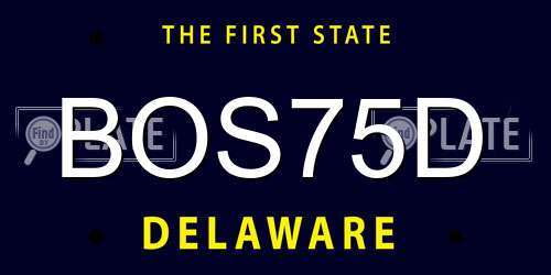 BOS75D Delaware License Plate