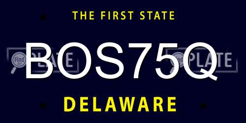BOS75Q Delaware License Plate