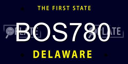 BOS780 Delaware License Plate