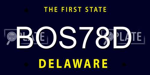 BOS78D Delaware License Plate