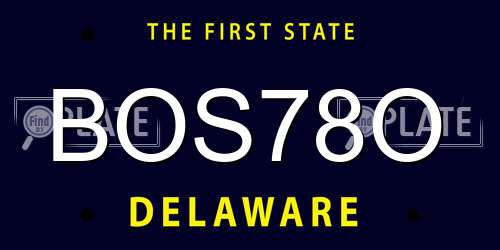 BOS78O Delaware License Plate