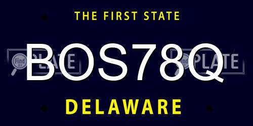 BOS78Q Delaware License Plate