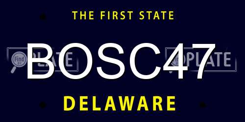 BOSC47 Delaware License Plate