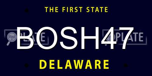 BOSH47 Delaware License Plate