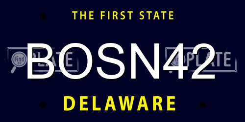 BOSN42 Delaware License Plate
