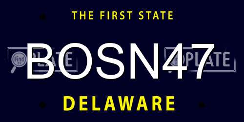 BOSN47 Delaware License Plate