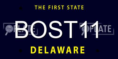 BOST11 Delaware License Plate