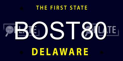 BOST80 Delaware License Plate