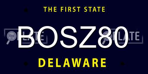 BOSZ80 Delaware License Plate