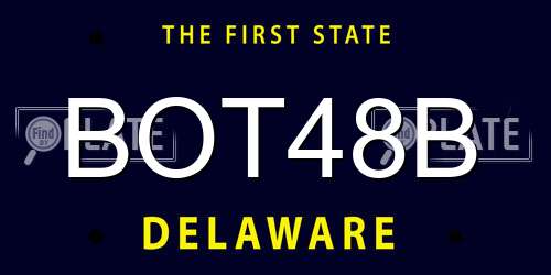 BOT48B Delaware License Plate