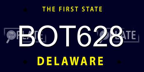 BOT628 Delaware License Plate