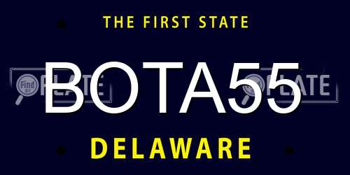 BOTA55 Delaware License Plate