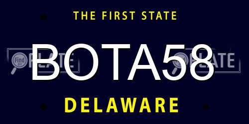 BOTA58 Delaware License Plate