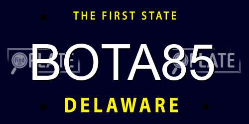 BOTA85 Delaware License Plate