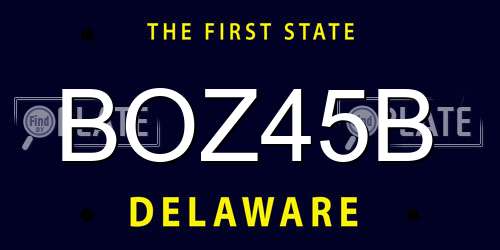 BOZ45B Delaware License Plate