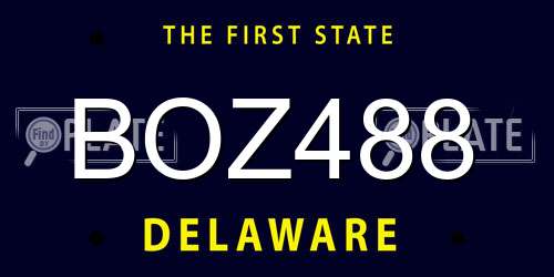 BOZ488 Delaware License Plate