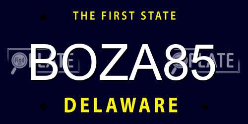 BOZA85 Delaware License Plate