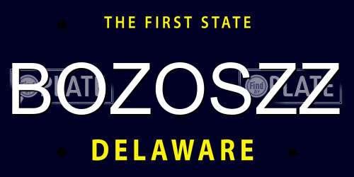 BOZOSZZ Delaware License Plate