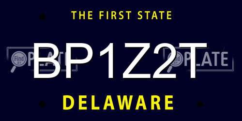 BP1Z2T Delaware License Plate