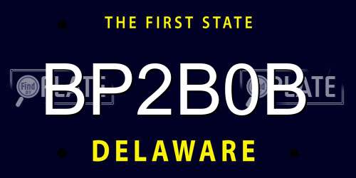BP2B0B Delaware License Plate