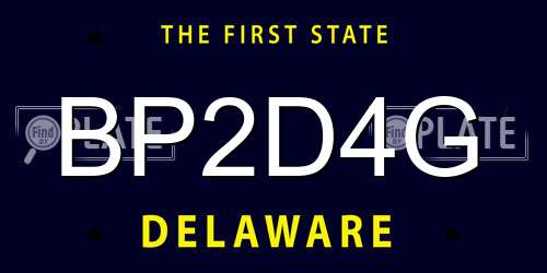 BP2D4G Delaware License Plate