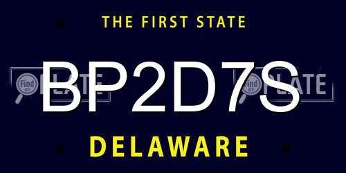 BP2D7S Delaware License Plate