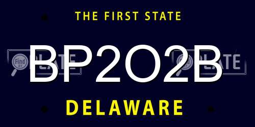 BP2O2B Delaware License Plate