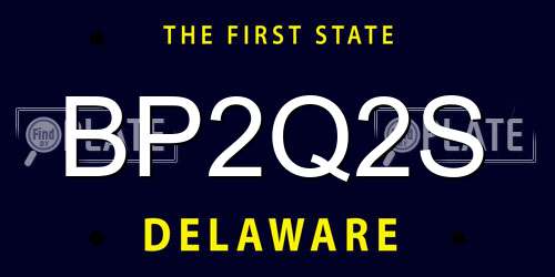 BP2Q2S Delaware License Plate