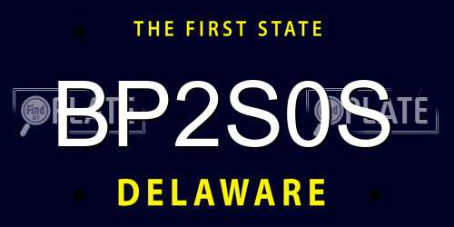 BP2S0S Delaware License Plate