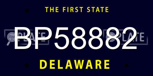 BP58882 Delaware License Plate
