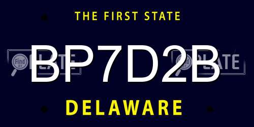 BP7D2B Delaware License Plate