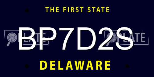 BP7D2S Delaware License Plate