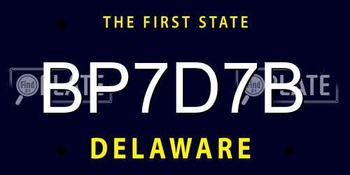 BP7D7B Delaware License Plate