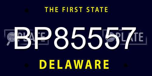 BP85557 Delaware License Plate