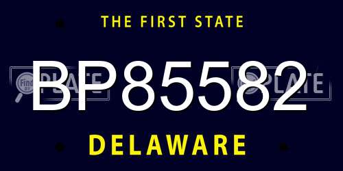 BP85582 Delaware License Plate