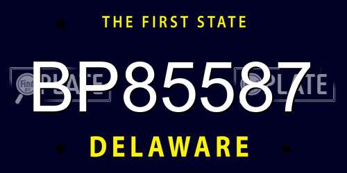 BP85587 Delaware License Plate