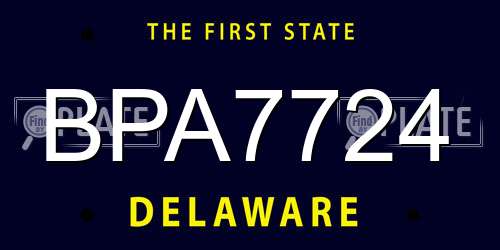BPA7724 Delaware License Plate