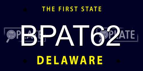BPAT62 Delaware License Plate