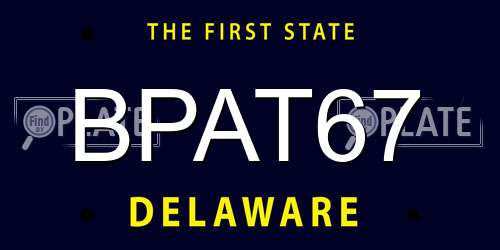 BPAT67 Delaware License Plate
