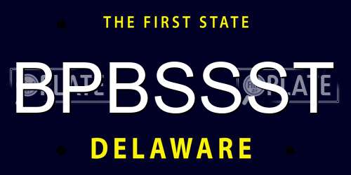BPBSSST Delaware License Plate