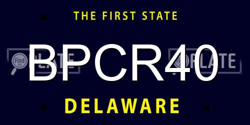 BPCR40 Delaware License Plate