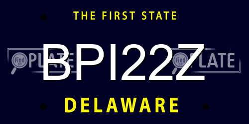 BPI22Z Delaware License Plate