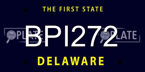 BPI272 Delaware License Plate