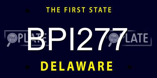 BPI277 Delaware License Plate
