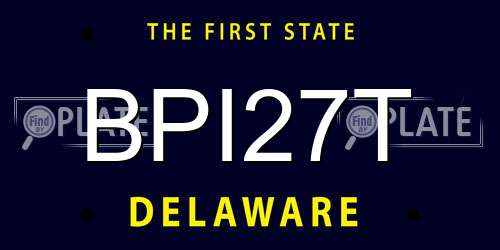 BPI27T Delaware License Plate