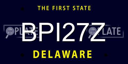 BPI27Z Delaware License Plate